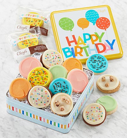 Musical Birthday Gift Tin - Frosted Assortment
